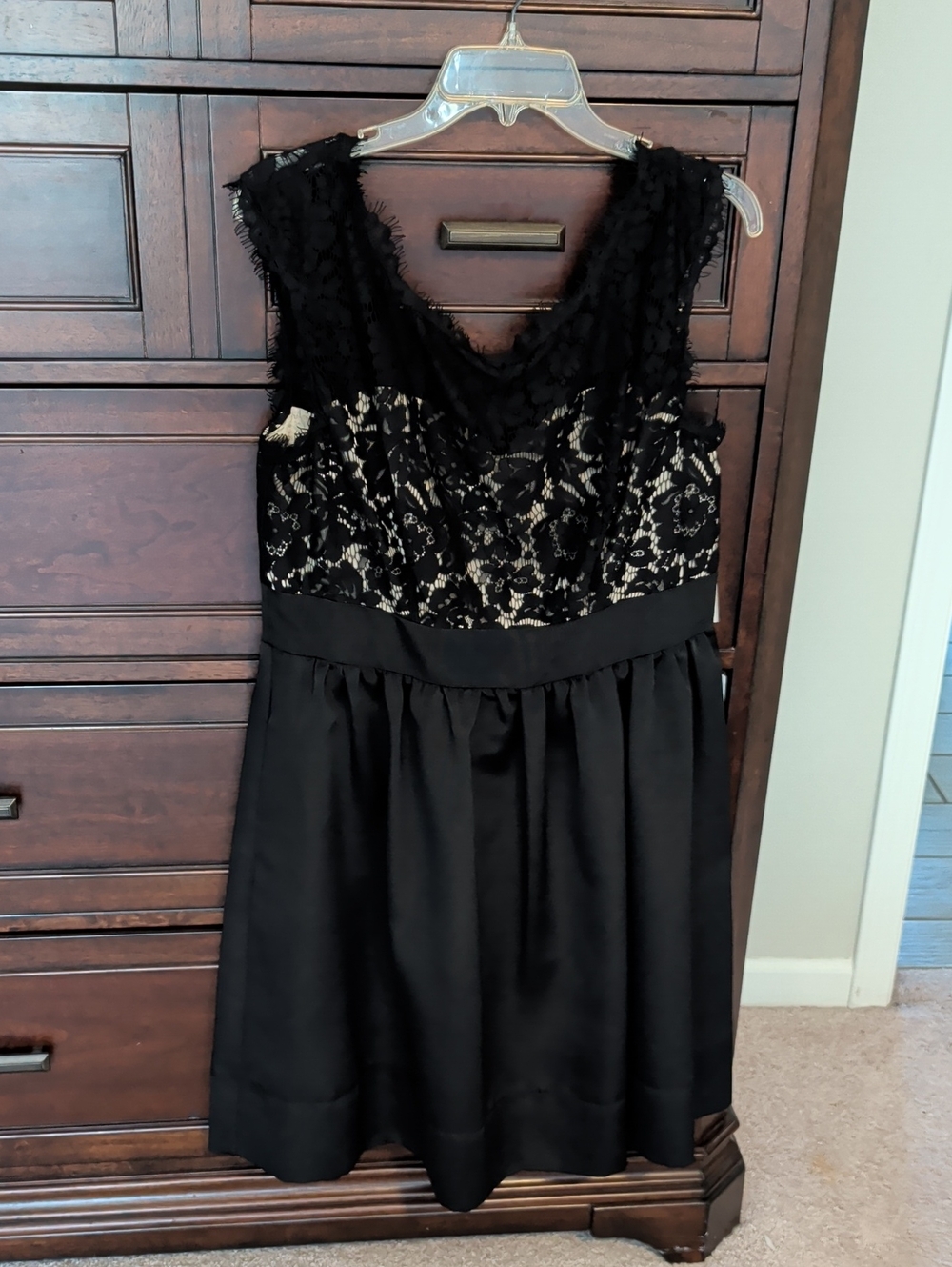 Nordstrom Black Lace Bodice Cocktail Dress